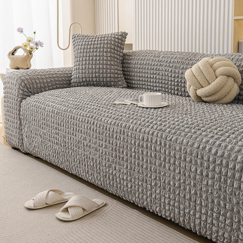 housses canapé moderne polyester spandex gris beige bleu noir texture maille