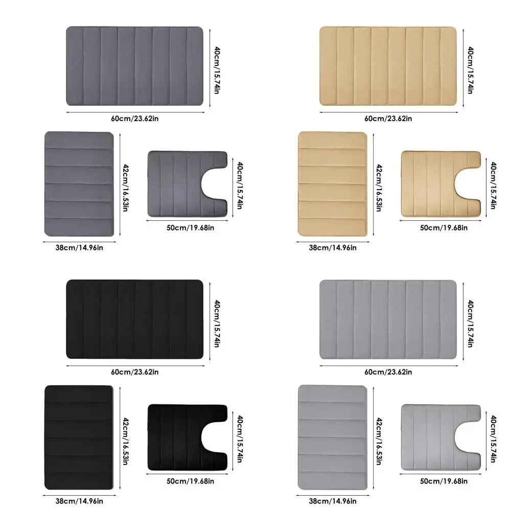 tapis absorbant salle bain polyester gris beige noir adhésif moderne simple chambre lavable machine