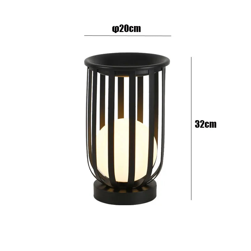 lampe solaire moderne noir rayures verticales ip65 led