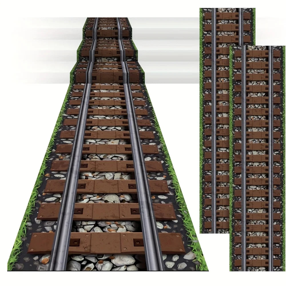 nappe fête anniversaire thème far west trains illustrations cowboys roues chariots western