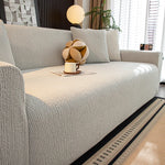 Housse canapé jacquard beige extensible élastique moderne lavable machine 90 350cm