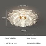 plafonnier led doré floral moderne lumière dimmable blanc beige