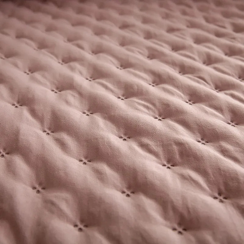 Housse de couette réversible taupe motif Stitch