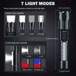 torche lumineuse rechargeable 20w led noire texturée moderne étanche 7modes
