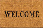 tapis d'entrée marron clair texturé welcome extérieur résistant antidérapant moderne classique durable