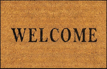 tapis d'entrée marron clair texturé welcome extérieur résistant antidérapant moderne classique durable