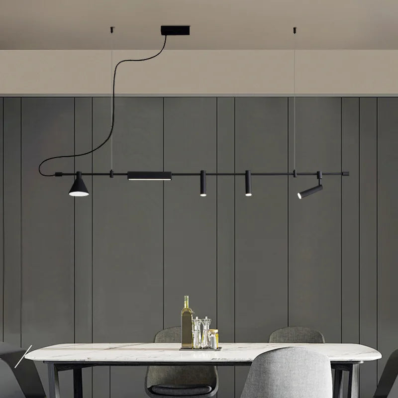 Suspension lumineuse moderne noir mat câble suspendu ampoules 115cm 150cm 180cm