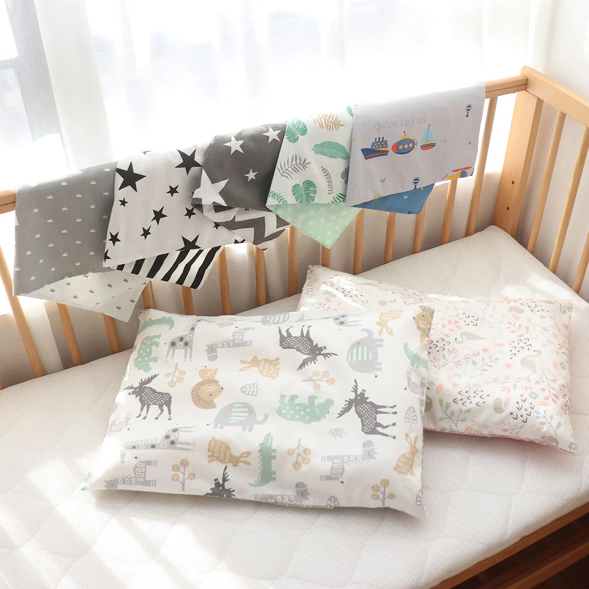 coussins bébés dessin animé étoiles animaux motifs modernes coton polyester quatre saisons unisexe