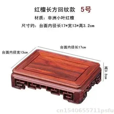 support bois rouge foncé motif ajouré classique décoration artisanale pot fleur thé
