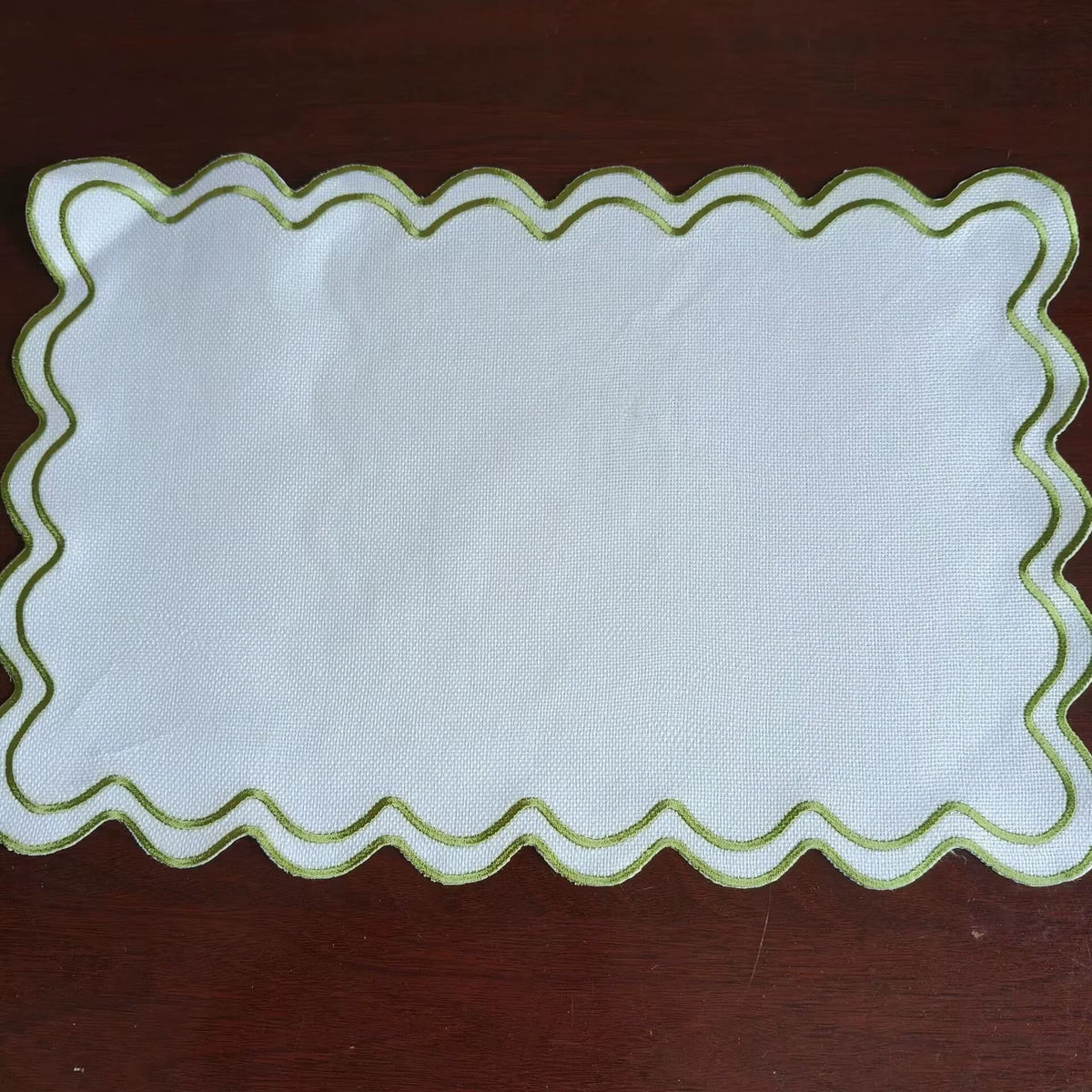 serviettes table vert clair motif ondulé tissu lin classique respectueux l'environnement 19x13 pouces