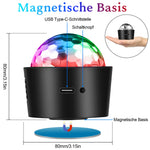 lumière led disco boule multicolore portative effet son activé moderne aimantée 3watts rechargeable câble