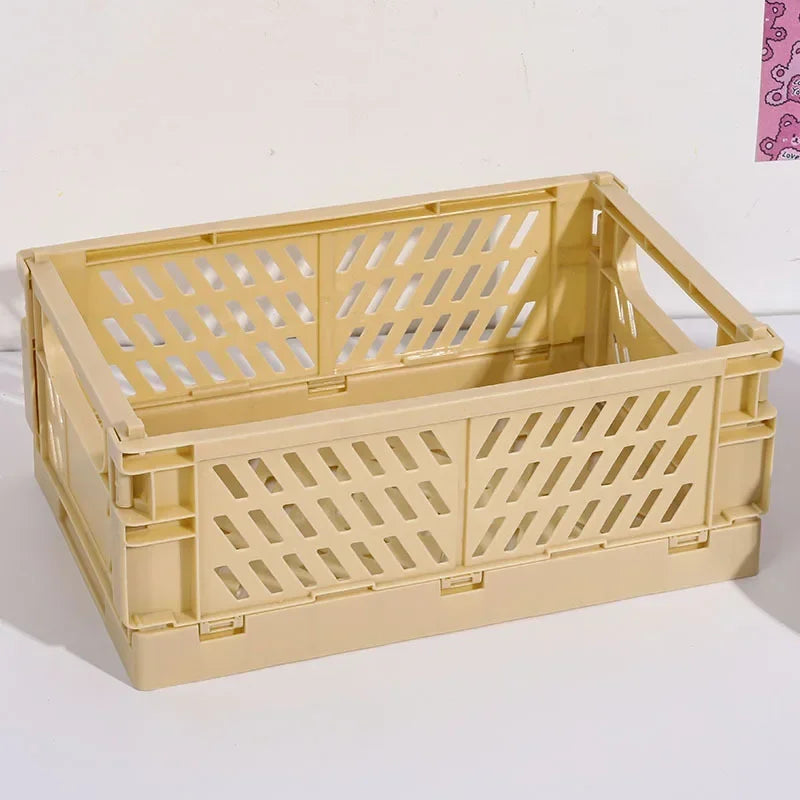 panier rangement pliable orange jaune vert rose gris moderne clips ventilation