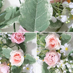 guirlande florale artificielle rose blanche daisy pivoine extérieure mariage décoration romantique 175cm