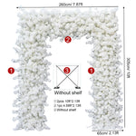 arche décorative mariage fleurs artificielles blanc rose clips chaînes extérieur classique événement anniversaire