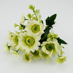 décoration mariage bouquet fleurs artificielles soie vertes blanches intérieur rustique naturel