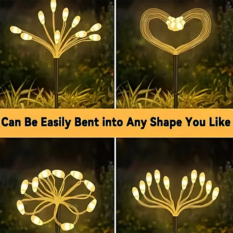 lumière solaire dorée moderne fleurs branches jardin extérieur camping décoration festive led ip65