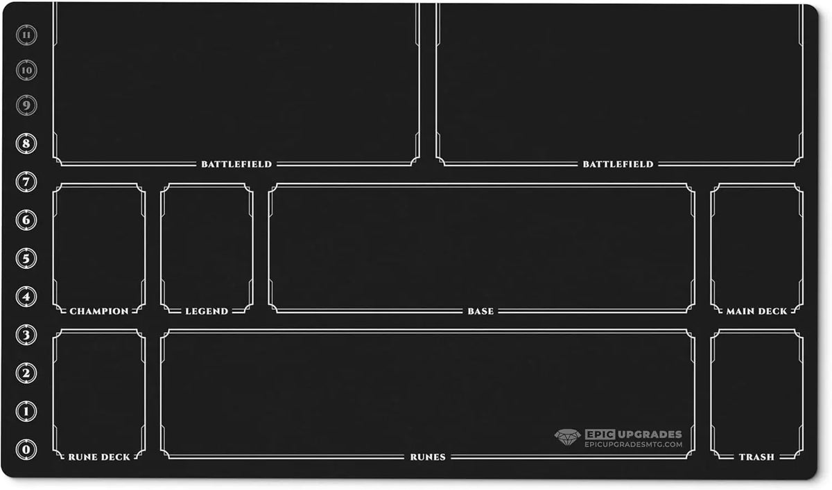tapis jeu moderne violet rose orange rouge bleu compartiments cartes battlefield champion legend base