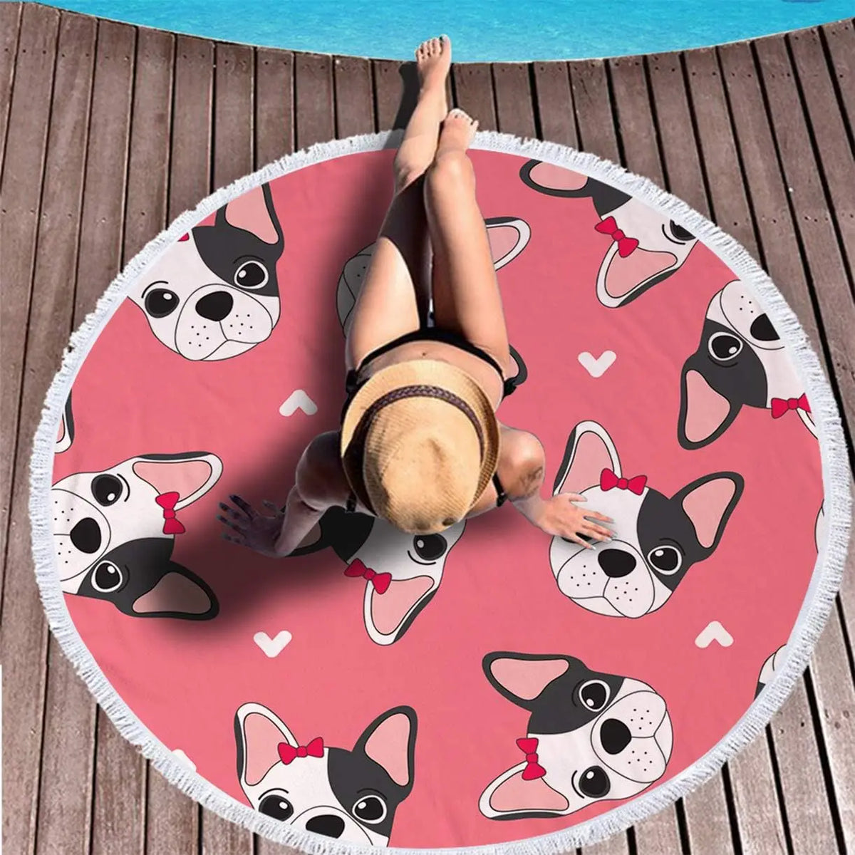 serviette plage ronde rapide sèche microfibre imprimé animaux couleurs moderne graphique absorption rapide