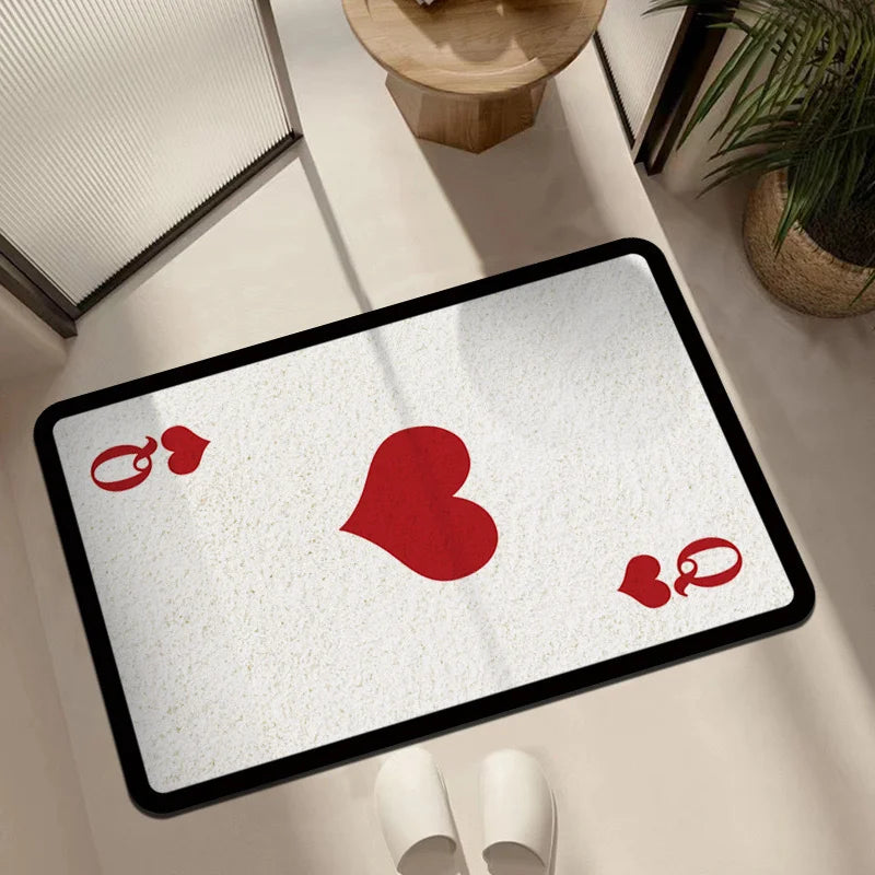 tapis blanc noir moderne as piques antidérapant polyester PVC intérieur extérieur salon chambre