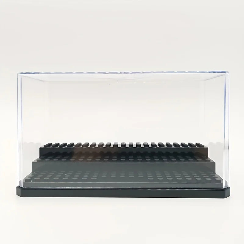 présentoir trois niveaux figurines lego boîte plastique anti poussière transparent gris moderne minimaliste