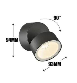 lampe murale led moderne minimaliste gris métallisé hydrofuge extérieure balancoire rotationnelle 8w