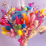 bouquet fleurs séchées multicolore boho décoration maison anniversaire baby shower