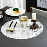set table rond motif floral peonies polyester or blanc moderne decoration intérieur festive mariage