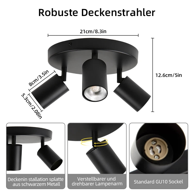 spots led plafonniers gu10 remplaçables ampoules modernes éclairage intérieur chambre cuisine