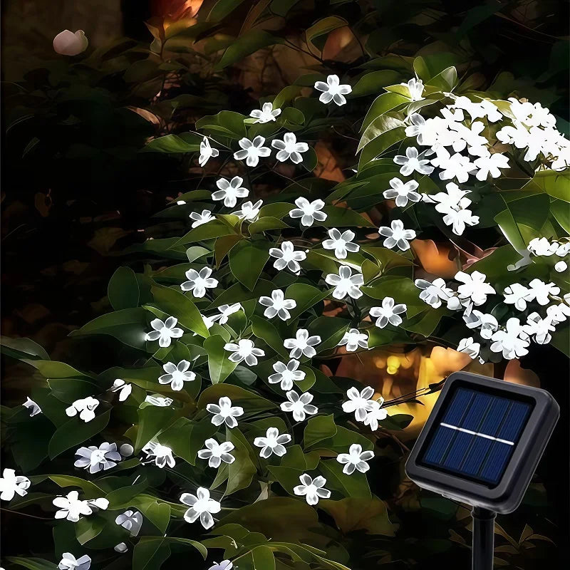 guirlande lumineuse solaire fleurs multicolore moderne extérieure décoration jardin mariage 18 led spikes moderne