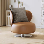 fauteuil moderne cuir lisse coussin rotation métal salon maison minimaliste