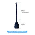 support lampe e27 noir moderne vis pvc ip67 220v 4a 10cm 20cm 30cm 50cm