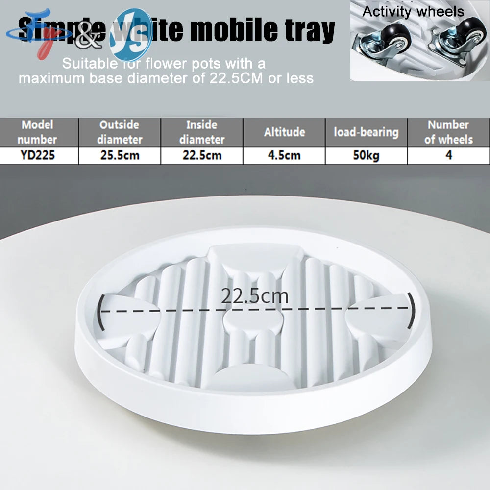 plateau mobile plantes gris blanc grille ventilation moderne pp résinerollable profondintérieur diamètre 40.5cm