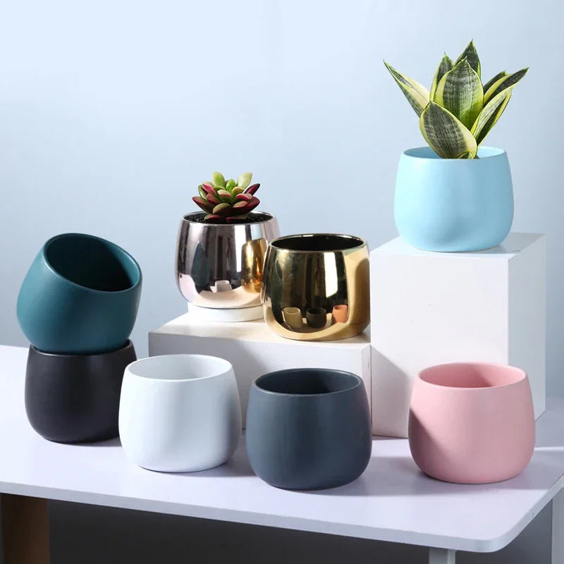 petit cache pot céramique moderne fleur artificielle décoration petit pot gris