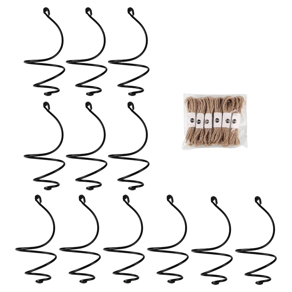 supports plante suspendus spirales noires moderne clips décoration murale plantes aériennes Tillandsiaintérieur élégant
