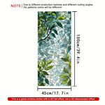 film décoratif adhésif feuilles vertes motif mosaïque semi transparent nature vitrail 100cm 45cm