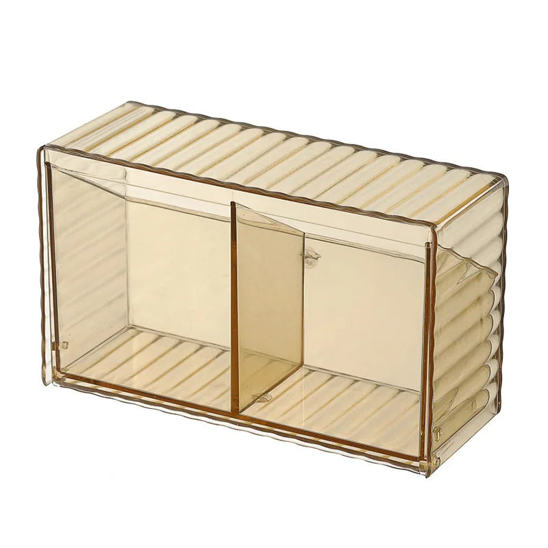 rangement mural transparent compartiments boîtes stockage moderne adhésif cotons tiges coton pads épingles cheveux