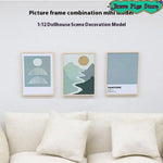 cadres photo miniatures vintage plantes bois clair paysages illustrations bleu gris minimalistes modernes