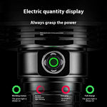 torche led rechargeable 50w intense 500m lumiere blanche noire robuste camping pêche