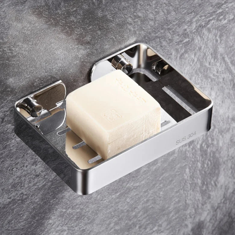 porte savon mural moderne acier inoxydable finition chrome noir blanc doré rose doré