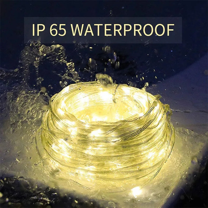 guirlande lumineuse solaire multicolore moderne 100 lumières extérieure décoration jardin fête mariage vacances