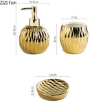 ensemble bain moderne or noir blanc distributeur savon tasse plateau élégant
