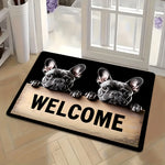 tapis moderne imprimé chien noir blanc antidérapant polyestère salon chambre cuisine