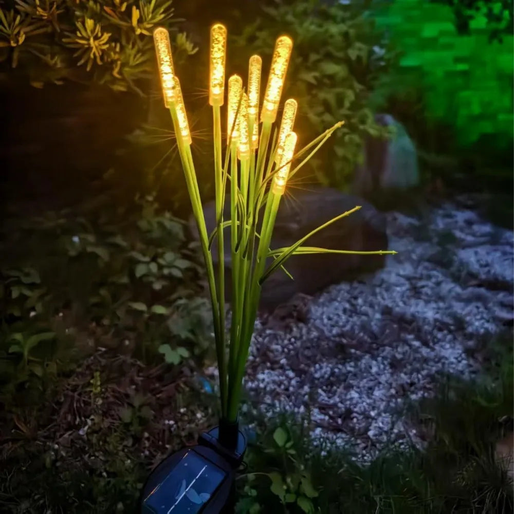 Lampes solaires LED vert jaune blanc jardin patio contemporain décoration vacancesextérieur moderne