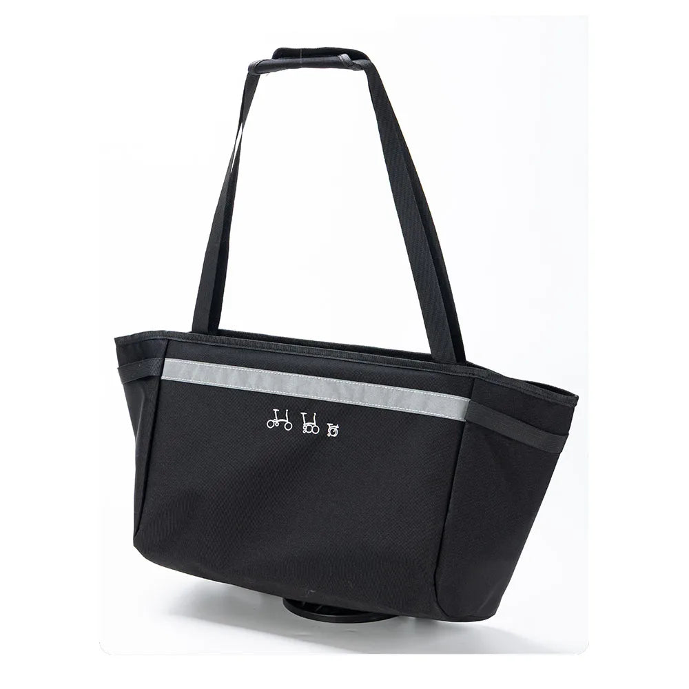 sac vélo polyestère noir gris réfléchissant brodé utilitaire multifonction port épaule fixe arrière