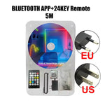 ruban led néon multicolore 24v bluetooth télécommande moderne clips mural 10m 15m 20m adaptateur