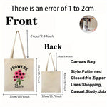 sac main toile imprimé floral fleurs roses vertes poignées réutilisable respectueux environnement