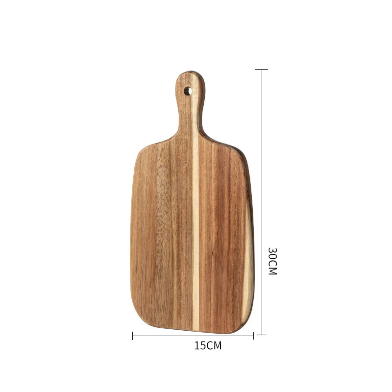 planche découper bois marron rustique poignée moderne dessert steak pain