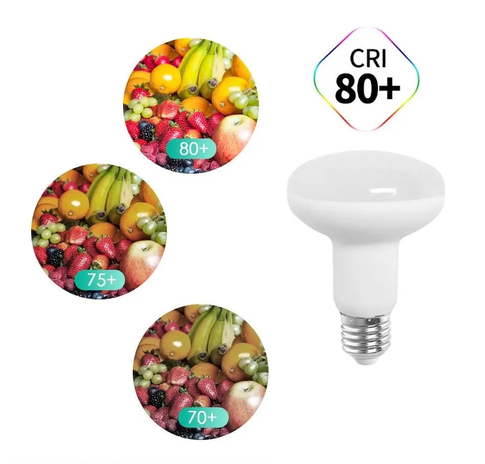 ampoule led blanc moderne e27 r63 50000h 2000lm flux luminescent certification rohs fcc lvd
