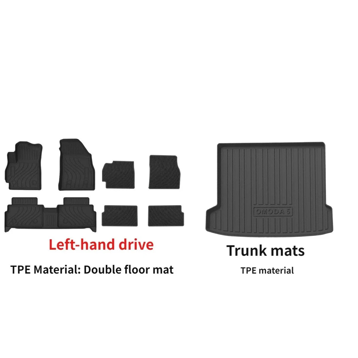 tapis sol voiture noir rayures horizontales moderne imperméable tout terrain polypropylène