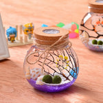 bocal verre transparent coquillages branches bouleaux figurine led colorée nocturne deco naturelle